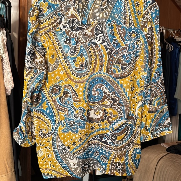 Charter Club Paisley Print Blouse 3/4 Sleeve Top Women’s Size 12P - Picture 7 of 7